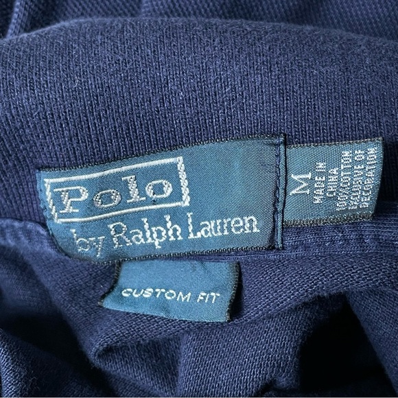 Polo Ralph Lauren Navy Short Sleeve Custom Slim Fit Mesh Polo Shirt 35566 - Picture 12 of 13